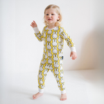 Child wearing the Children's Miffy Hello Yellow bamboo pyjama set