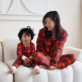 Women's Bamboo Pyjama Long Set - Red Tartan