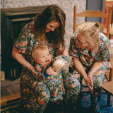 William Morris Ladies Pyjamas Set Strawberry Thief Navy Blue