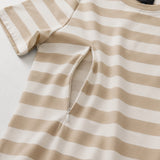Vestito per l'allattamento a righe Beige / Bianco