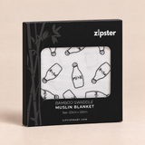 Coperta grande in mussola con motivo "Milk"