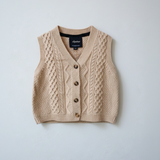 Gilet in cotone lavorato a maglia Beige