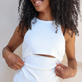 Breastfeeding Ribbed Tank Top White