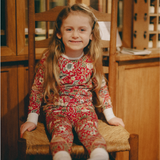 William Morris Children's PJ Set Strawberry Thief Red