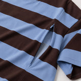 Maglietta oversize per l'allattamento al seno blu e marrone