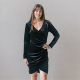 Paris Breastfeeding Velvet Dress Black