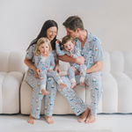 Child wearing the Children's Miffy Peek-a-Boo Blue bamboo pyjama set