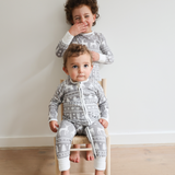 Set di pigiami per bambini in maglia grigio chiaro