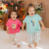 Maglietta oversize da bambino rosa con Frida
