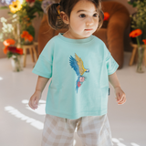 Oversized Kid's T-Shirt Mint Frida Parrot