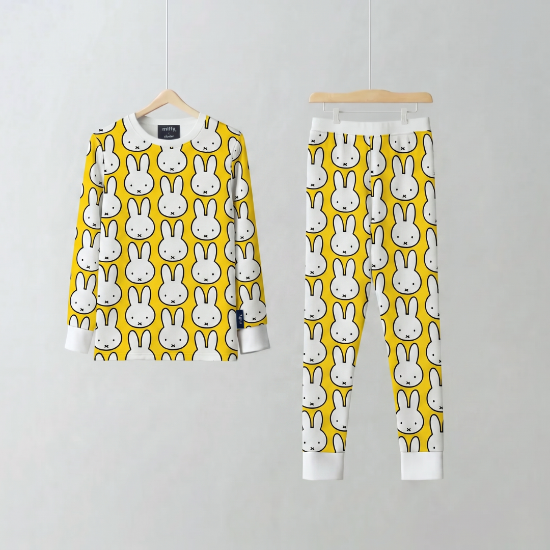 Set pigiama in bambù per bambini Miffy "Hello Yellow", vista frontale