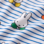 Close-up of the soft bamboo fabric of the Children's Miffy Peek-a-Boo Blue bamboo pyjama set
