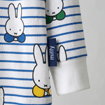 Zipster neck label on the Children's Miffy Peek-a-Boo Blue bamboo pyjama set