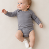 Body a maniche lunghe grigio