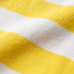 Close-up of the soft bamboo fabric of the Miffy in Bloom striped ringer children's T-shirt