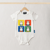 Body per neonati in bambù in stile retrò Miffy pop art, vista frontale