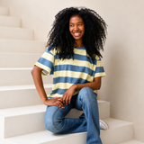 Maglietta oversize per l'allattamento Burro e Blu