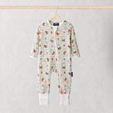 ZIPSTER x Miffy Checkered Bloom bamboo babygrow, front view