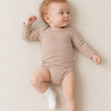 Body a maniche lunghe beige